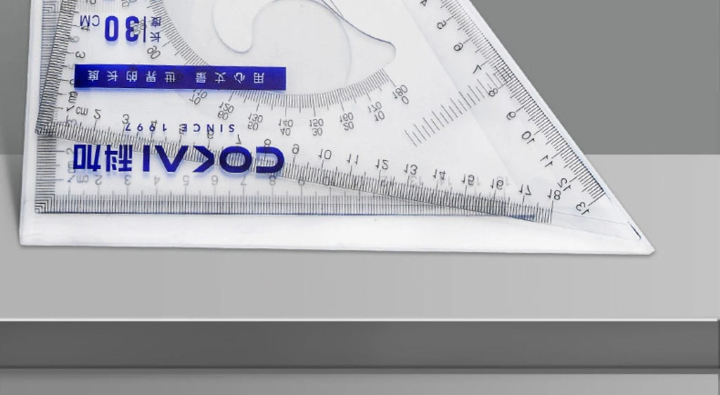 2Pcs/Set Multifunctional Triangle Ruler 30/45 Degree Measurement Angle Isosceles Triangle Ruler Geometry Students Drafting Tool