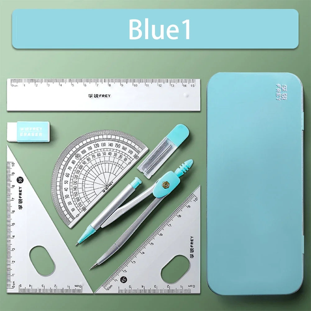 Compass Set Ruler Measurement Set Learning Professional Multifunctional Drawing Tool Set Ruler and Ruler Eight-pcs Set