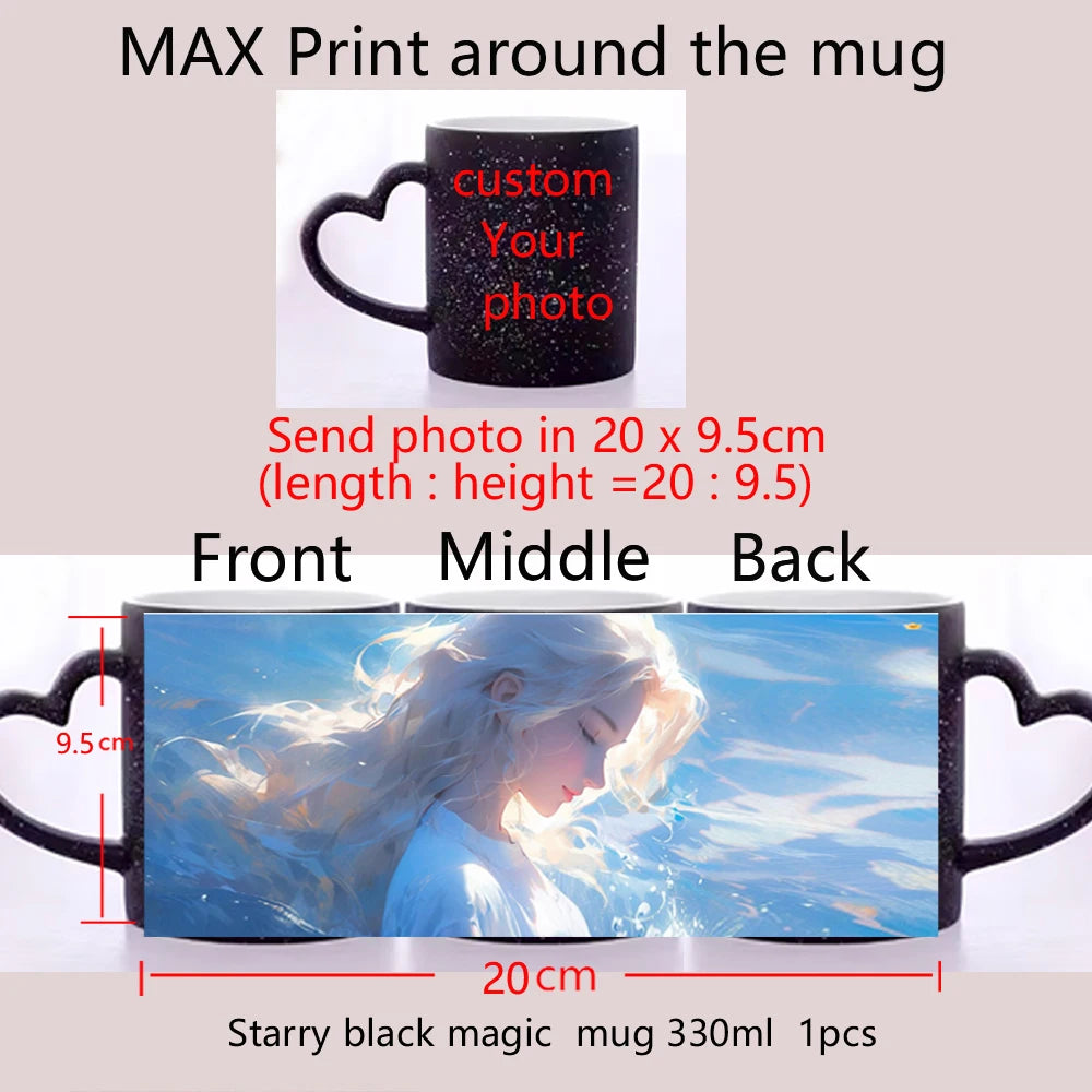 Personalised Magic Mugs Custom Colour Changing Cup Heat Activated Any Image Photo Or Text Printed On Mug Dad Mothers Day Gift