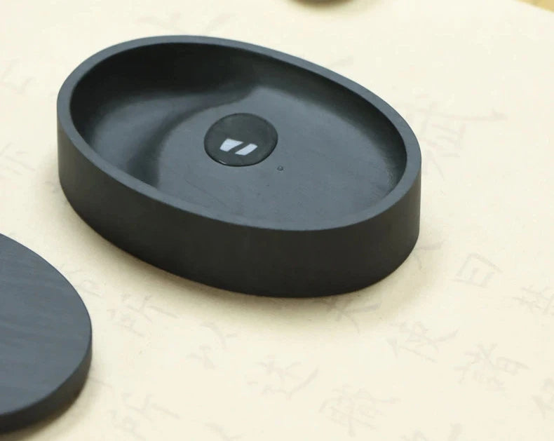 She Inkstone with Lid Antique Chinese Ink Stone for Calligraphy Writing and Traditional Painting Practice Natural Rock Inkstone