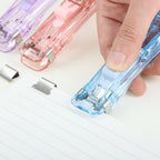 KHINSUN Paper Clipper Staplers Push Clamp File Documents Binding Tool Stapling Machine Paper Clips With Refills Office Supplies