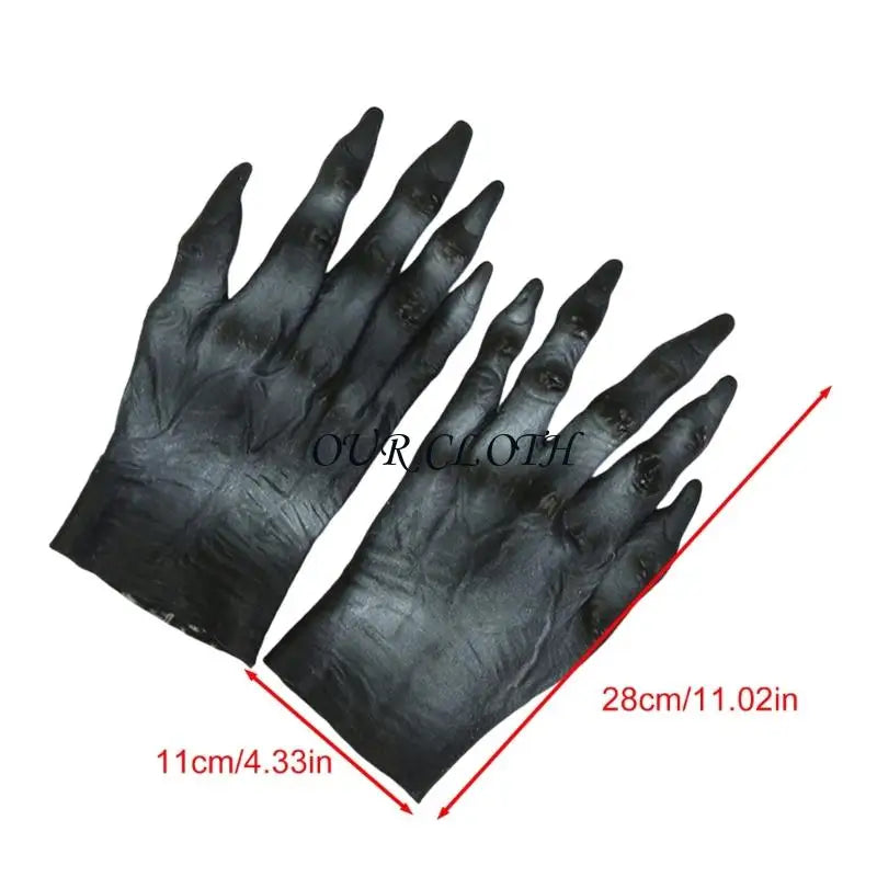 Horrific Demons Gloves Latex Werewolfs Gloves Zombied Hand Gloves Halloween Cosplay Costume Accessory for Women Men Y1AC