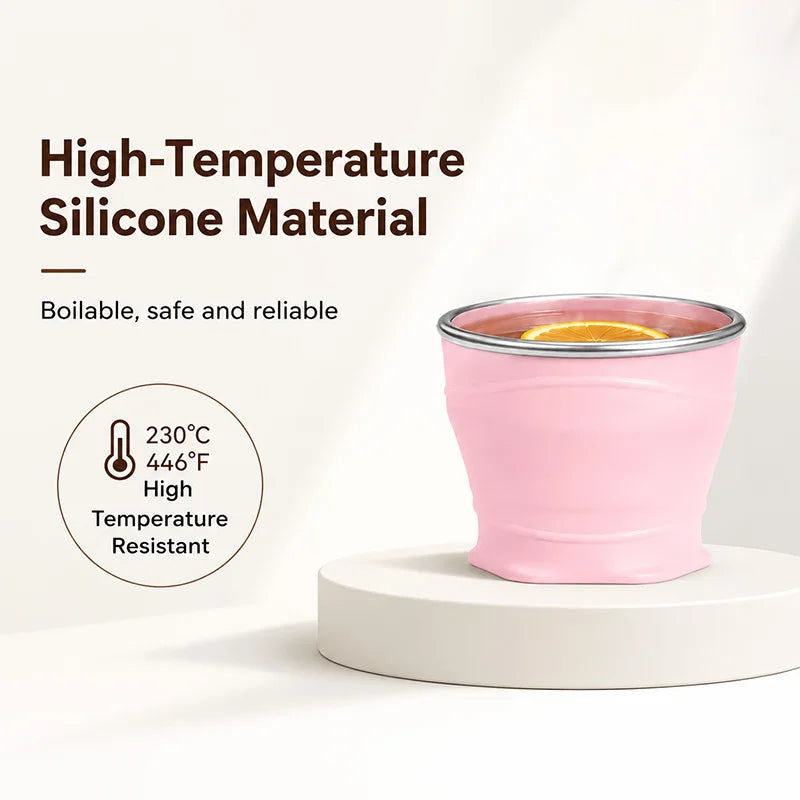 Collapsible Silicone Water Cup – Portable, Leak-Proof & BPA-Free for Travel, Hiking, Camping, Gym, Office