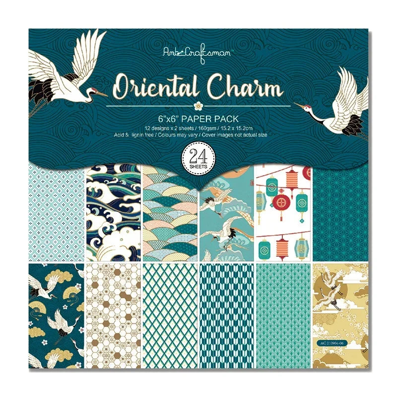 12Sheets Crane Craft Paper Pads Cutting Dies Art Background Origami Scrapbooking Card Making