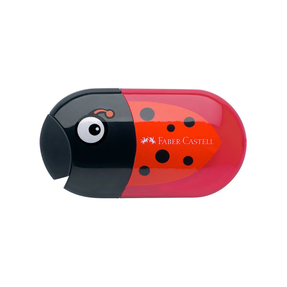 1Pc Faber Castell Double Hole Pencil Sharpener with Eraser Ladybug / Fish / Eagle Cute Stationery Back To School