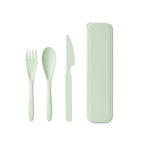 3Pcs/set Wheat Straw Dinnerware Set Portable Tableware Knife Fork Spoon Eco-Friendly Travel Cutlery  Utensil Box Chopsticks