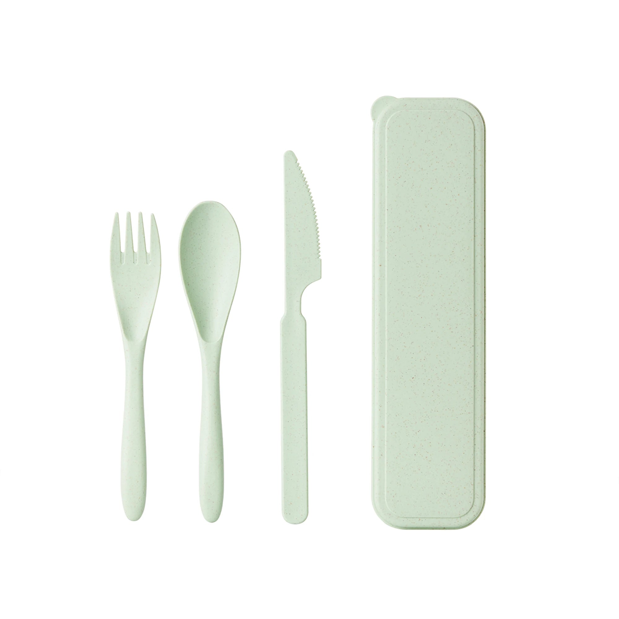 3Pcs/set Wheat Straw Dinnerware Set Portable Tableware Knife Fork Spoon Eco-Friendly Travel Cutlery  Utensil Box Chopsticks
