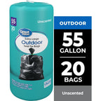 55-Gallon Extra Large Outdoor Twist Tie Trash Bags, Unscented, 20 Bags
