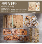 90Pcs Favorites Notebooks Decorative border Material paper handbook material European Coffee Manuscripts Pad collage Scrapbook