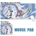 Anime Game Furina Neuvillette Mavuika Wanderer Raiden Columbina XXL Large Genshin Impact Mouse Pad Keyboard Desk Mat Mousepad