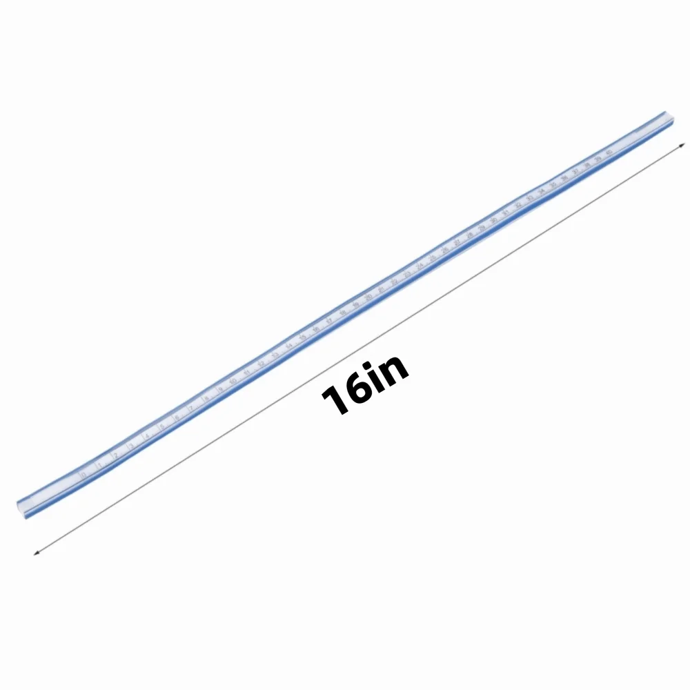 Durable Bendable Flexible Curve Ruler Double Side Graduated Plastic Metric Ruler Blue White Soft Measuring Tool Sewing