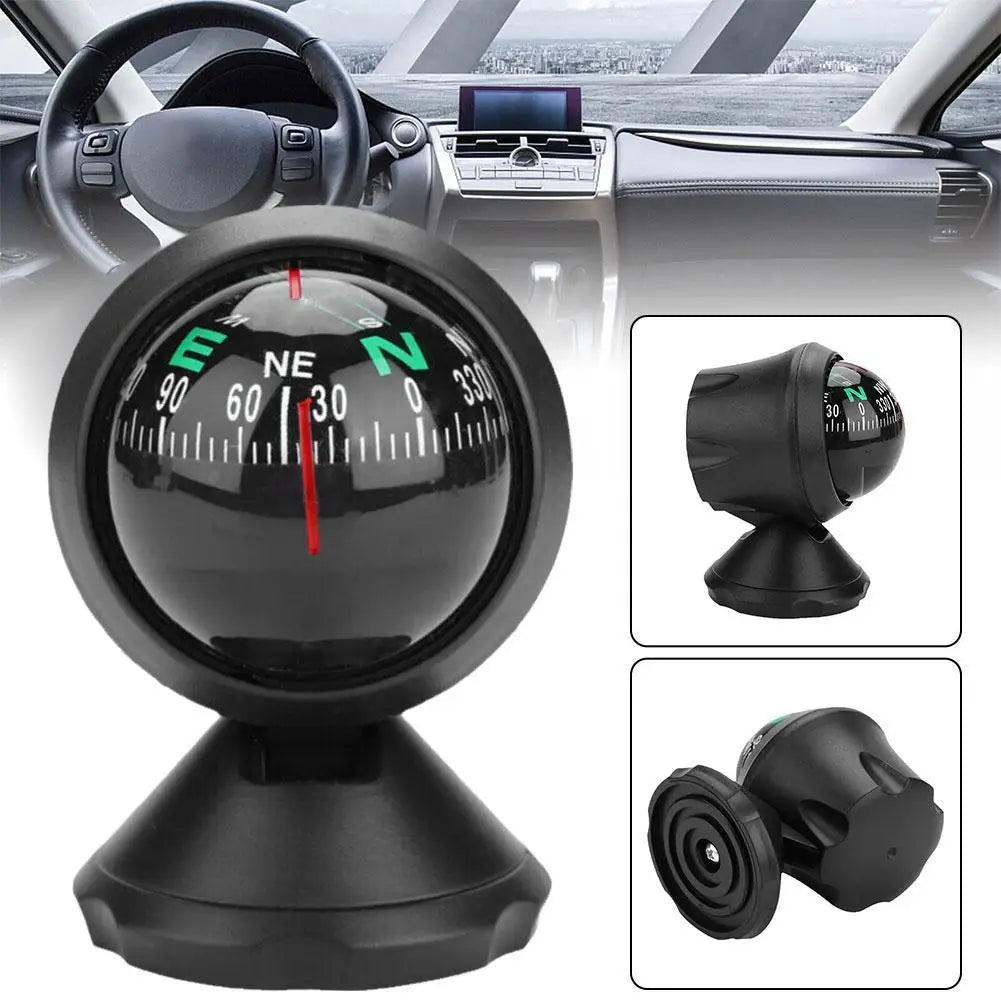 High Quality 360 Degree Rotation Waterproof Vehicle Navigation Ball Shaped Car Compass with Suction Cup