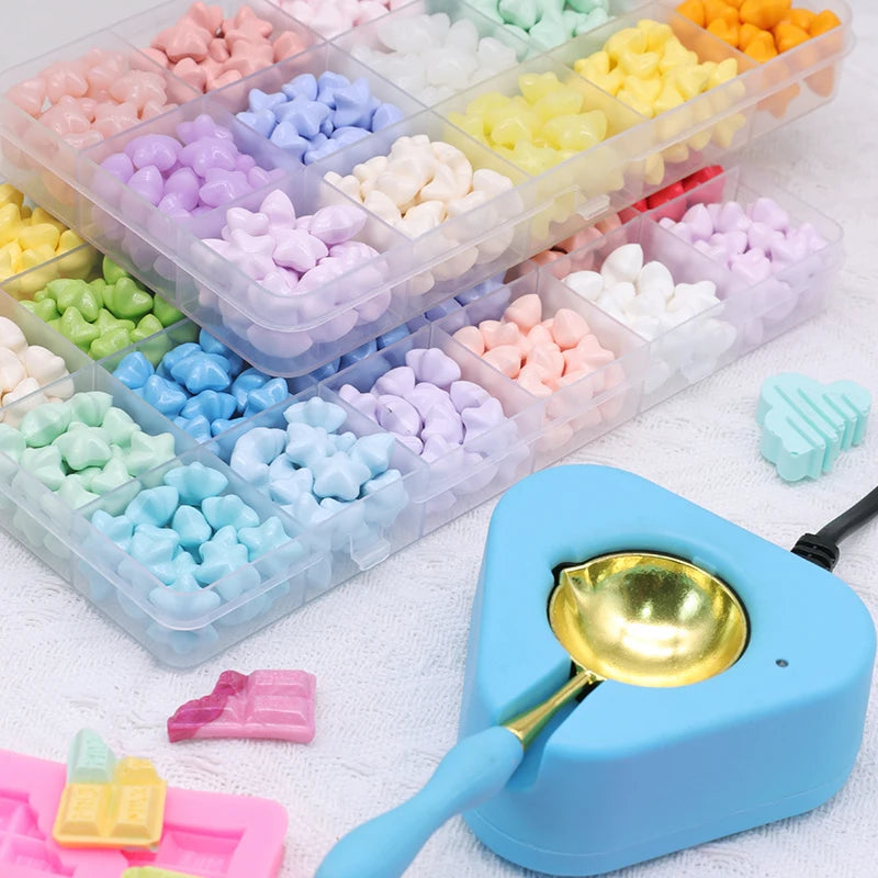 Retro Sealing Wax Beads Plant Wax Seal Wax Box Set 24 Color Sea Bead Wax Seal For Wedding Wax Seal Tools For Making Wax Seal Y15