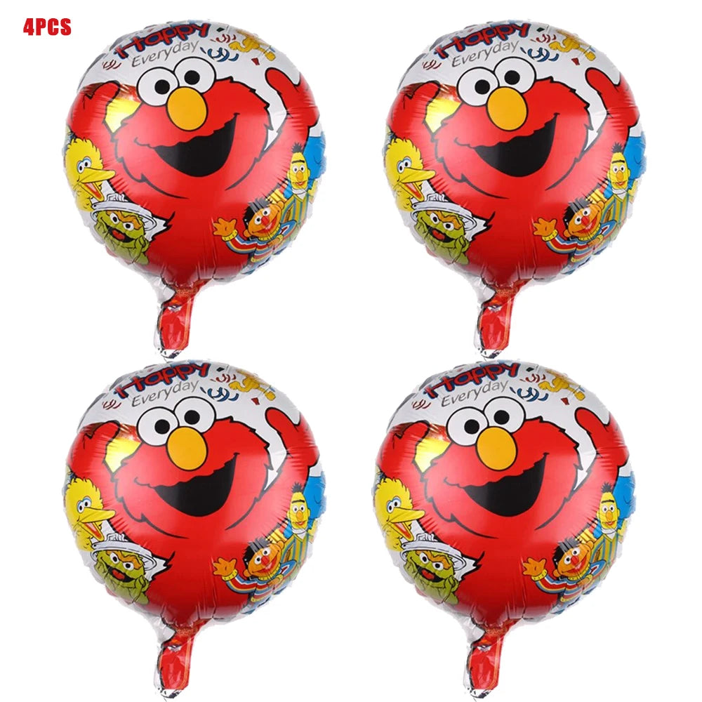 Cartoon SEsame-Streets Birthday Party Set Supplies Kids Disposable Tableware Balloon Cake Topper Banner Plates Decoration