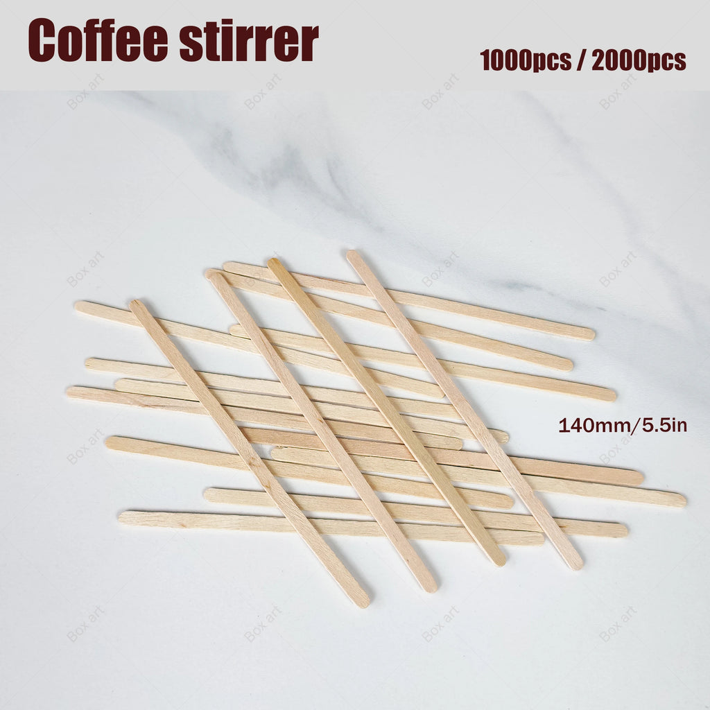1000/2000Pcs, Disposable Wooden Stirring Sticks, 14Cm/5.5In Natural Birch Wood, Coffee Accessories, for Cocktails, Coffee Shops, Bars, Restaurants, Halloween, Christmas Parties, Picnics, Gatherings, DIY Crafts