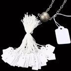 100pcs White Rectangular Paper Price Tag String Display Cards Promotion Label For Sales Jewelry Crafts Supplies Small Business