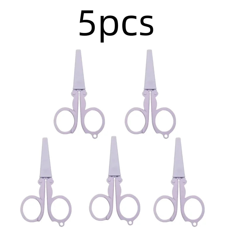 Cute Foldable Scissors Mini Morandi Paper Cutter Knife Portable Envelopes Opener DIY Handmade Art Tools School Office Supplies