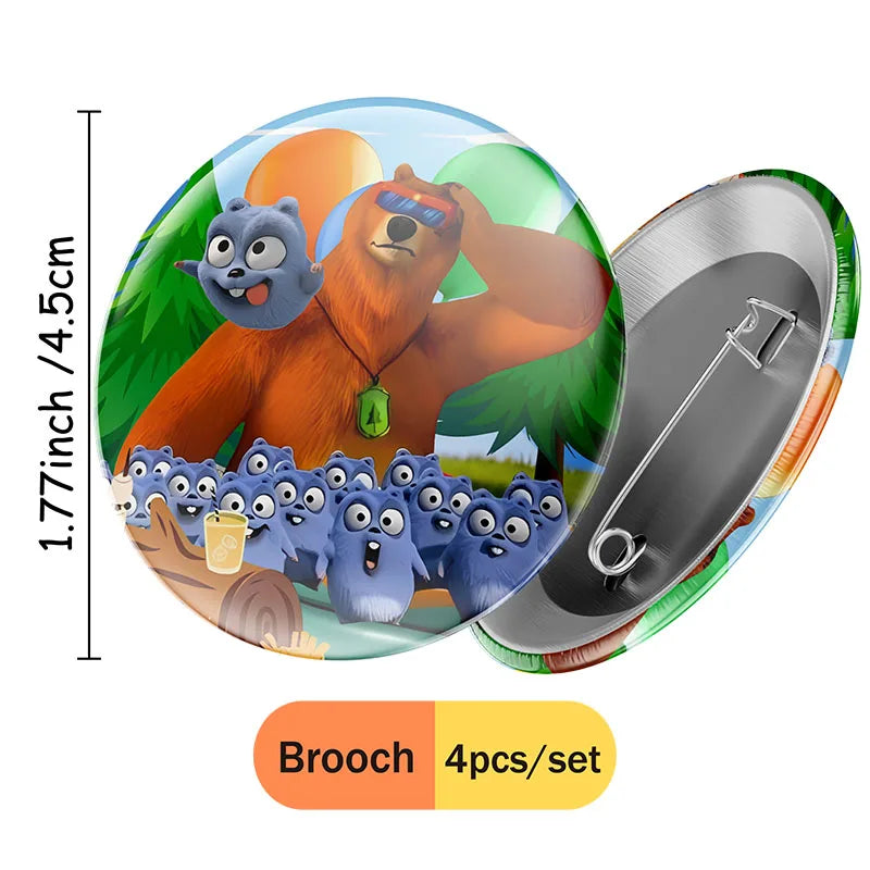 Grizzly and The Lemmings Cartoon Party Supplies Disposable Tableware Paper Plates for Birthday Shower Party Decoration Gifts