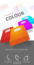 SUNWOOD Plato Series A4 File Organizer Boxes,  Colorful Document Storage Folders, Mixed Colors, FBE4006,FBE4007
