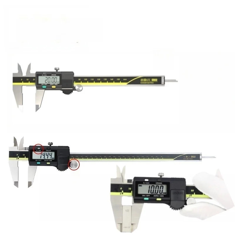 Japan Caliper Stainless Steel Absolute Digital Caliper 500-193-30 Battery Powered Inch/Metric 8" Range -0.001" Hand Tools