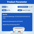 InkGarden 667XL Ink Cartridges For HP 667 HP667 XL Replacement Compatible Deskjet 1275 2374 2375 2376 2775 2776 6475 Printer