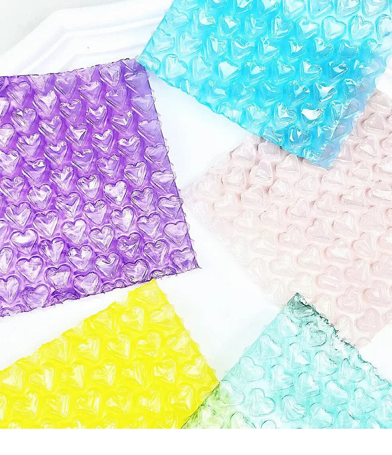 10pcs Love Heart Shaped Bubble Mailers Envelope Protective Wrap Plastic Shockproof Bag Foam Packing Bags