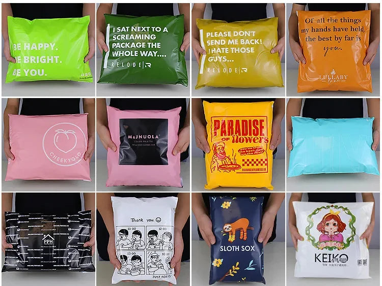 Poly Mailer Adhesive Envelope Courier Print Bag DIY Lady Panties Dress T-shirt Wedding Xmas Gift Box Packaging Pouches