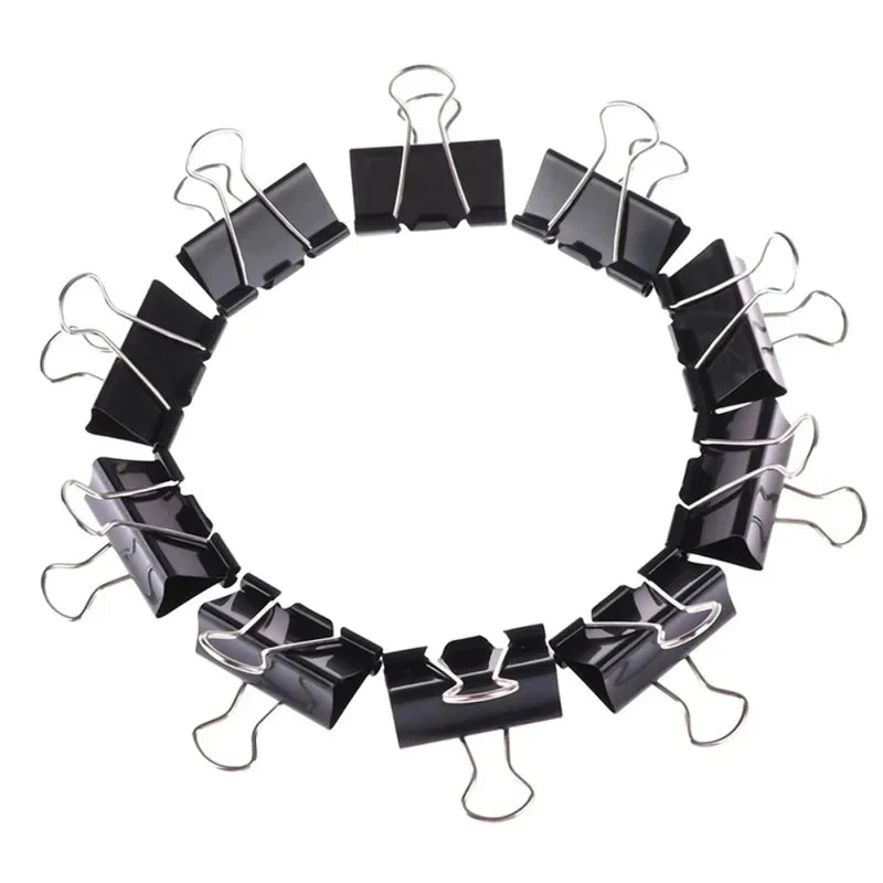 10/20/30/40/50Pcs Black Metal Binder Clips 25mm/ 32mm Notes Letter Paper Clip Office Supplies Binding Securing