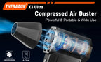 Updated X3Ultra Turbo Fan Jet,Mini Handheld 180000RPM Powerful Compressed air Duster for Car Dryer/PC/Home Cleaning