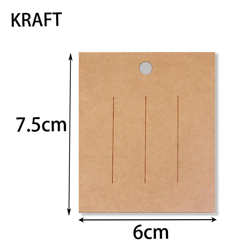 50pcs 7*10cm Barrettes Hairpins Packing Cards Kraft Paper Card For Hair Accessories Display Card Hair Clip Packaging Price Tags