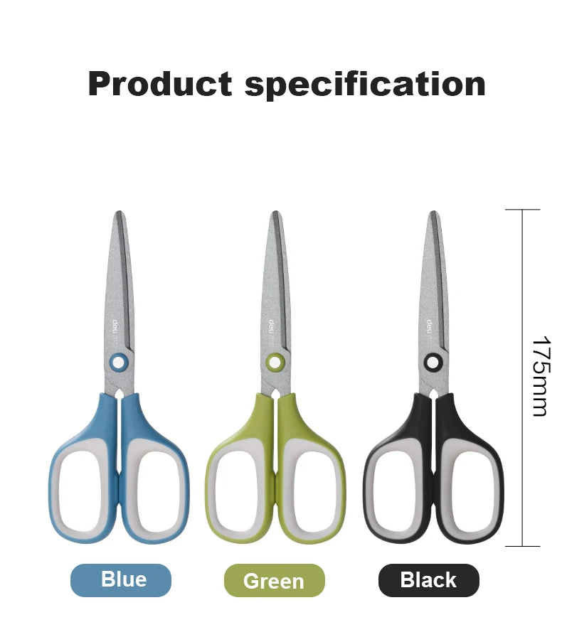 Deli Anti Stick Anti Rust Scissors School Stainless Steel Scissors Home Office DIY Handicraft Made Tools Stationery Scissors
