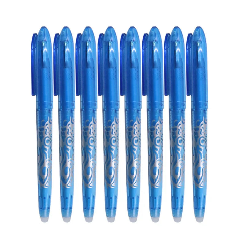 8pcs Multi-Color Erasable Gel Pen 0.5mm Tip Painting Writing Drawing School Black Blue Red Pink Orange Green Purple Light Blue