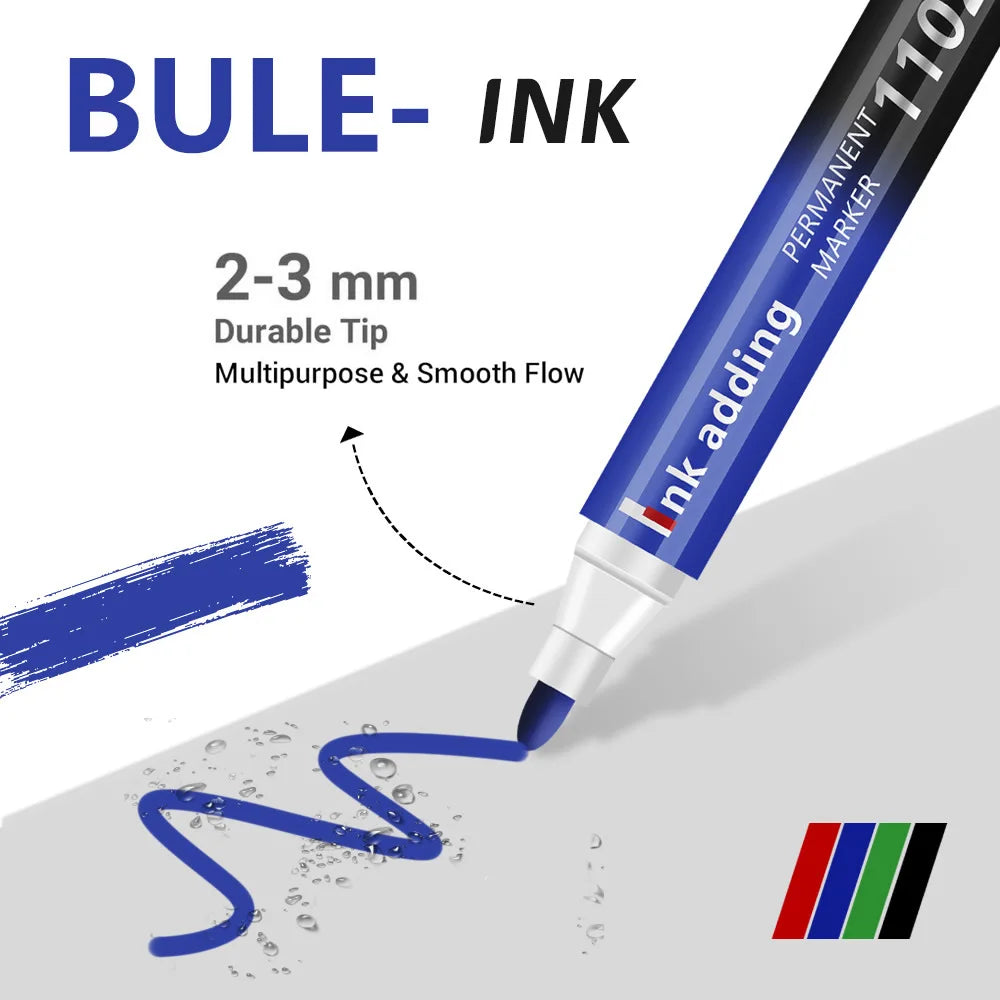 1/10/20pcs 2mm Red Blue Ink Black Permanent Marker Pens, Fine Tip, Waterproof, Quick Drying Drawing Pens Wood Stone Metal Glass