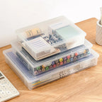 Plastic Document Organizer Organized Clear Square Shape Storage Box Organizing Box With Buckles Certificate File Storage Case