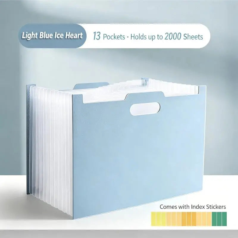 【J3a】13 Pockets Accordion File Organizer, Expanding File Folder With Lable Pocket,Upright Open Top,A4/Letter Size Paper Document