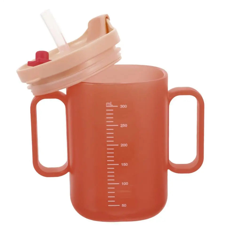 Adult Sippy Cup with Lid and Straw Plastic Mug Drinking Cup Disabled Elderly Spill Proof Dysphagia Cup Parkinsons Aids Living