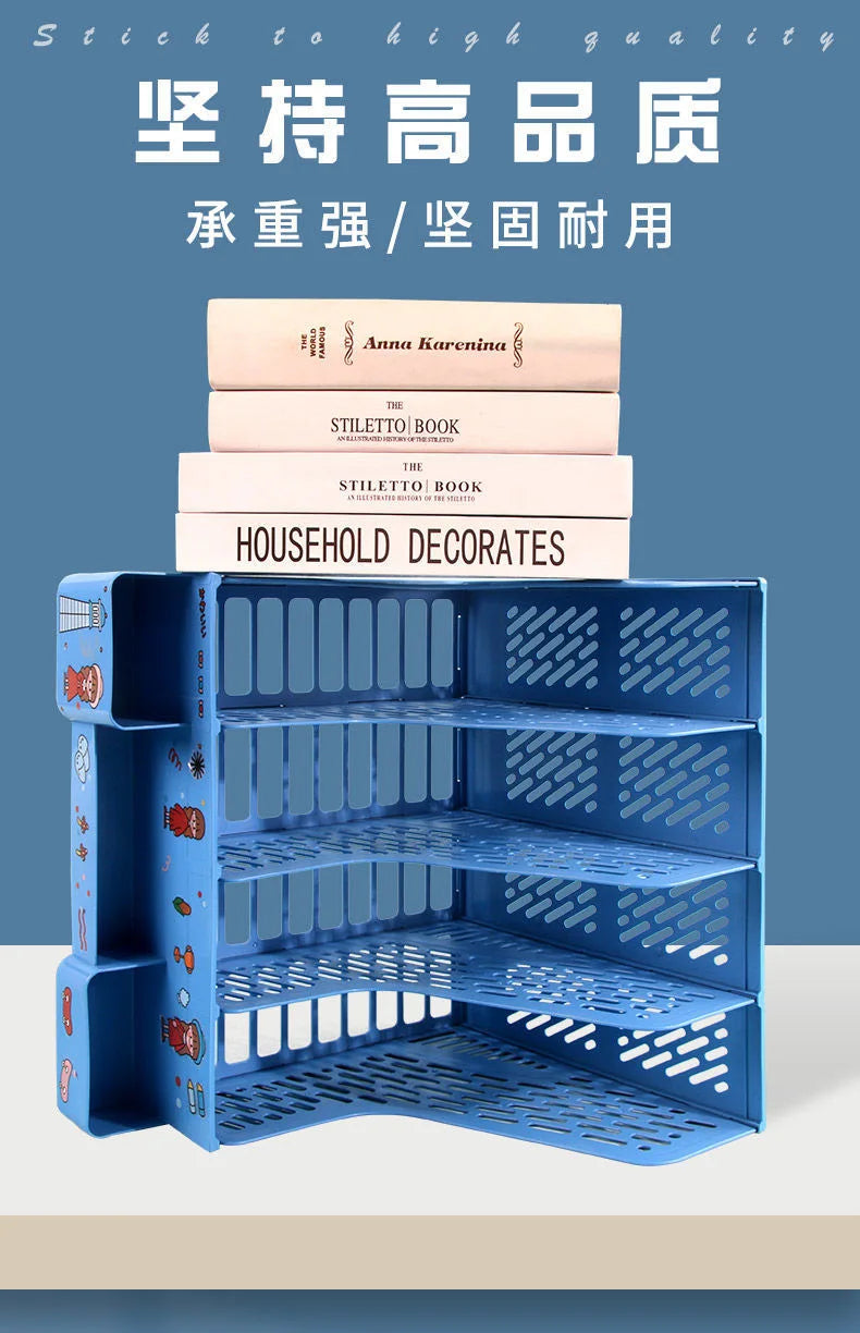 Multi-color file rack folder storage box desktop file box multi-functional file basket multi-layer shelf office bookshelf