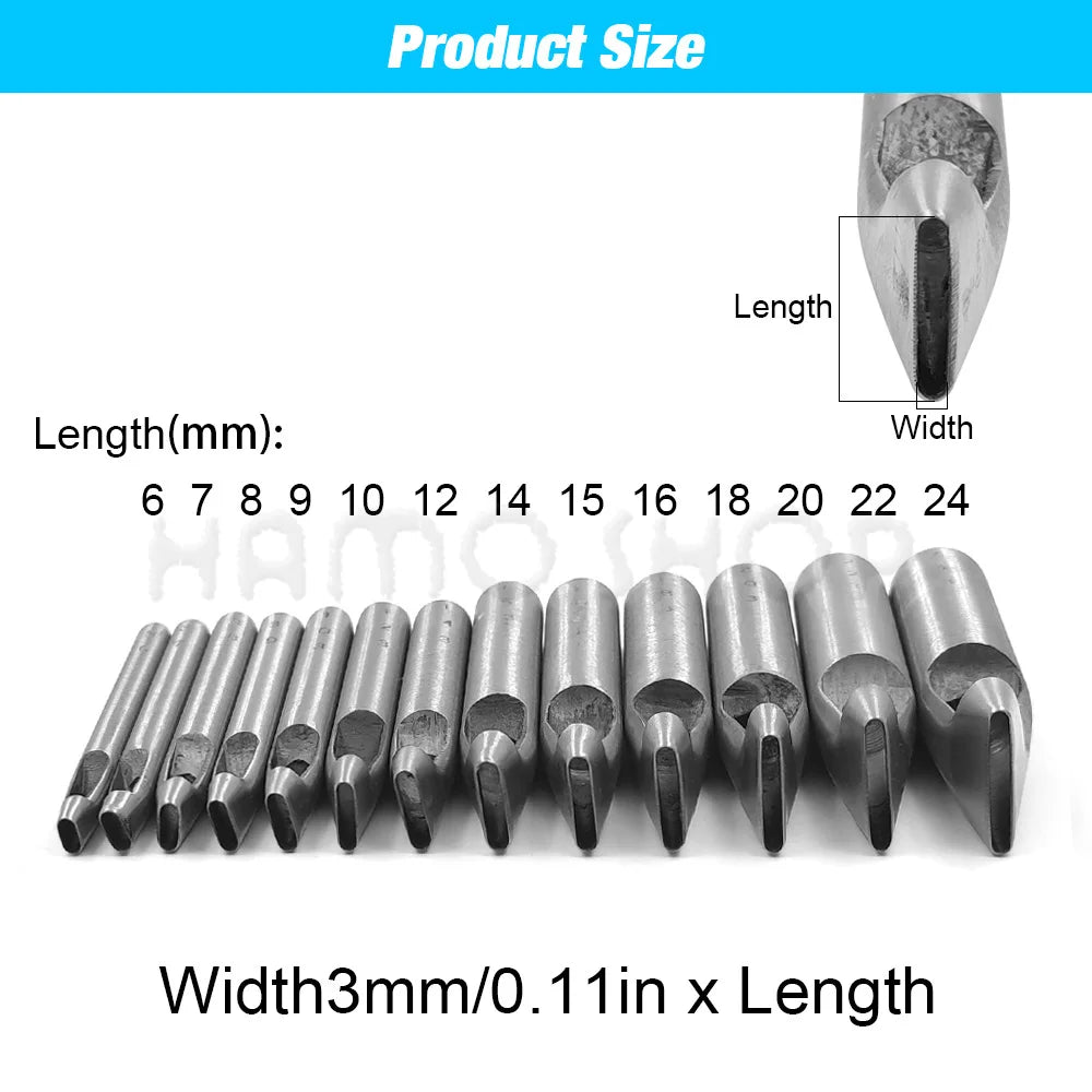 1pc 2mm-6mm Width Leather Oval Shape Hole Punch Steel Craft Hollow Hole Punch Leather Tools Leather Belt Hole Punch DIY Tools