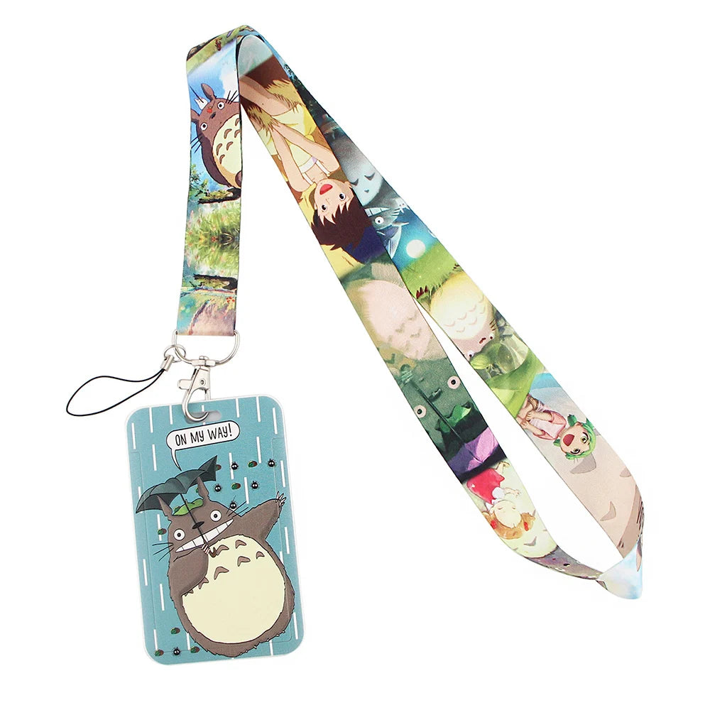 Anime Movie Lanyard Cute Cat Card Holder Neck Strap for Key ID Card Phone Straps Badge Holder Keyrings Cosplay Accessories Gifts