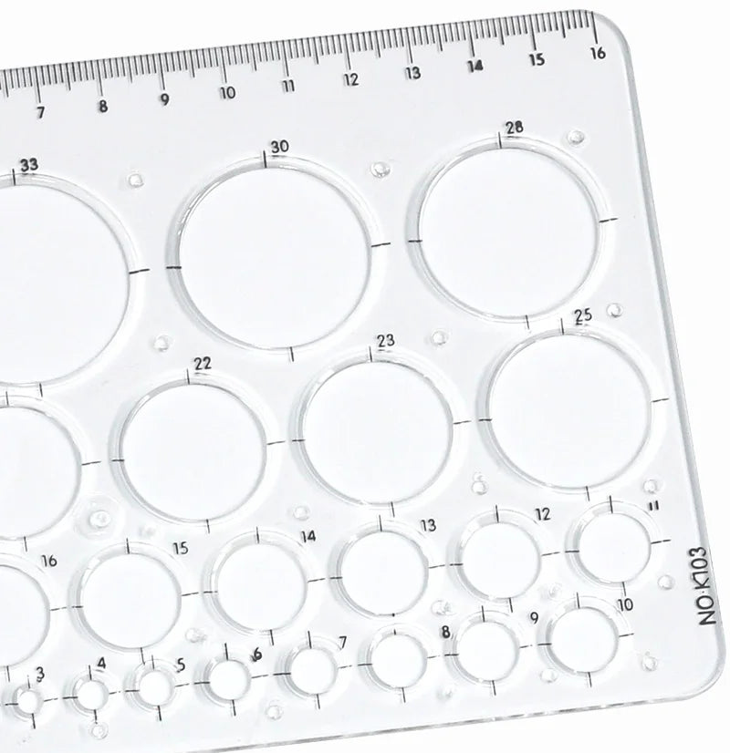 Transparent drawing size square square ruler hexagonal triangle ruler drawing design ruler scale line