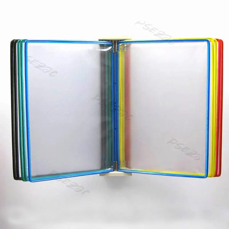 10 Page Flipping Folder A4 Wall Mounted Standard Operation Manual Data Display Rack PVC+metal Frame Material