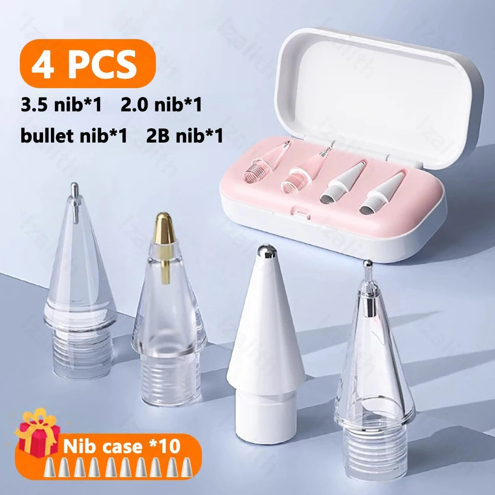 Replacement Pencil Tips for Apple Pencil 1/2/3th Apple Pencil Pro 4/6 Pcs 2B Soft Nibs for iPad Pro Pencil 1/2/3 Stylus Fine Nib