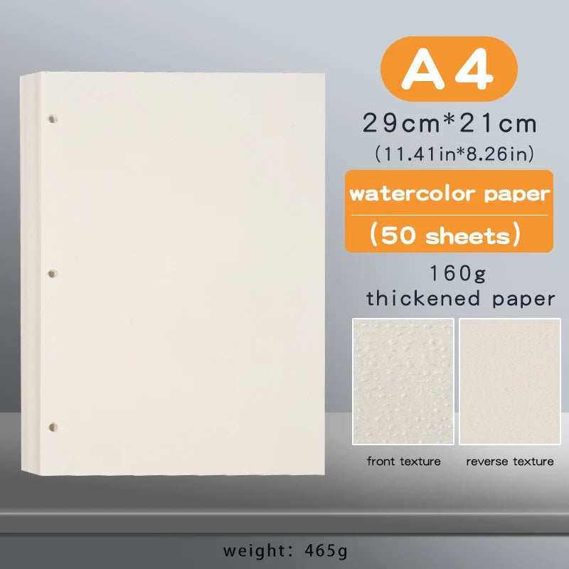 3Pcs Frosted Transparent A4 Loose Leaf Binder 3 Hole Punchless Snap Button File Folder Office School Document Storage Organizer