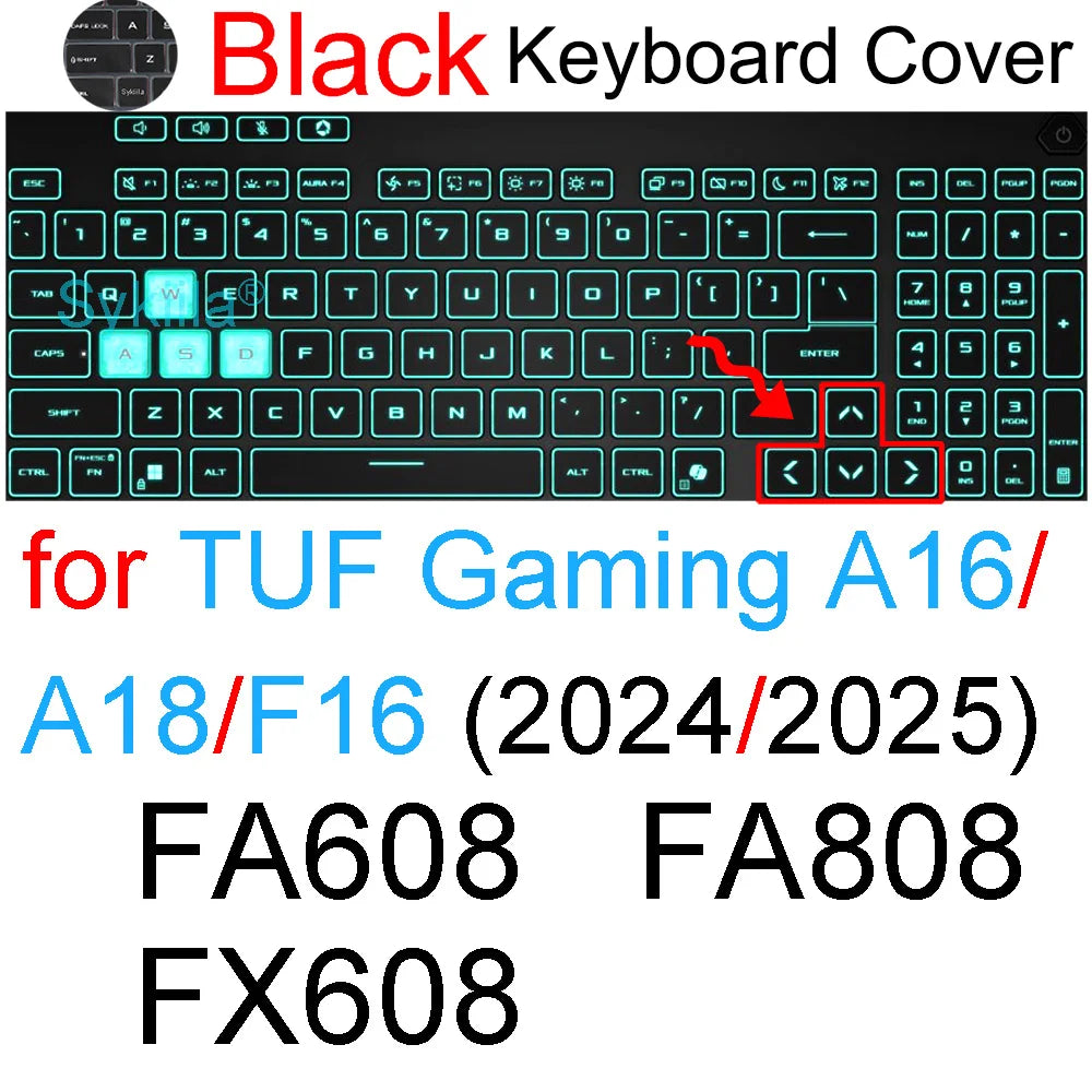 Keyboard Cover for ASUS TUF Gaming A15 A16 A17 A18 F15 F16 F17 FX507 FX607 FA608 FA808 FX608 Silicone Protector Skin Case 15 16
