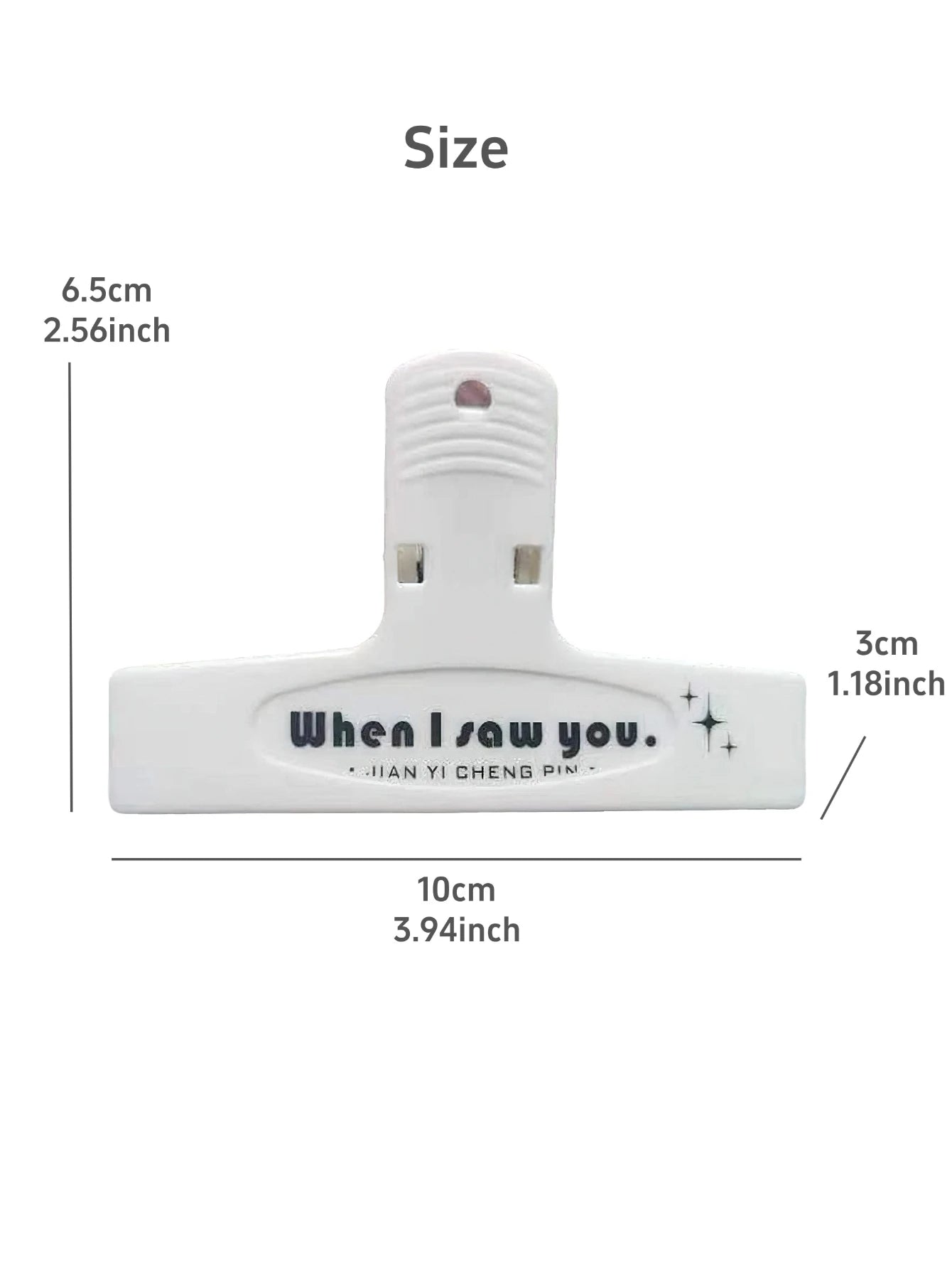 1pcs When I Saw You White Paper Clip Large Binder Clips Diary Page Marker Office School Binding Tools Bag Accessories A7871