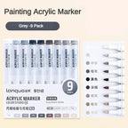 Languo 9/144 Colors Acrylic Paint Art Marker Pen DIY Painting Drawing Card Ceramic Stone Mug Glass Fabric Clothes Art Supplies
