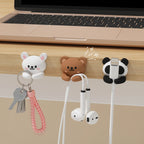 2/3pcs Cute Cartoon Desktop Cable Organizer Managers Self-Adhesive Winder Wire Cord Management Earphone Data Cable Clips Holder