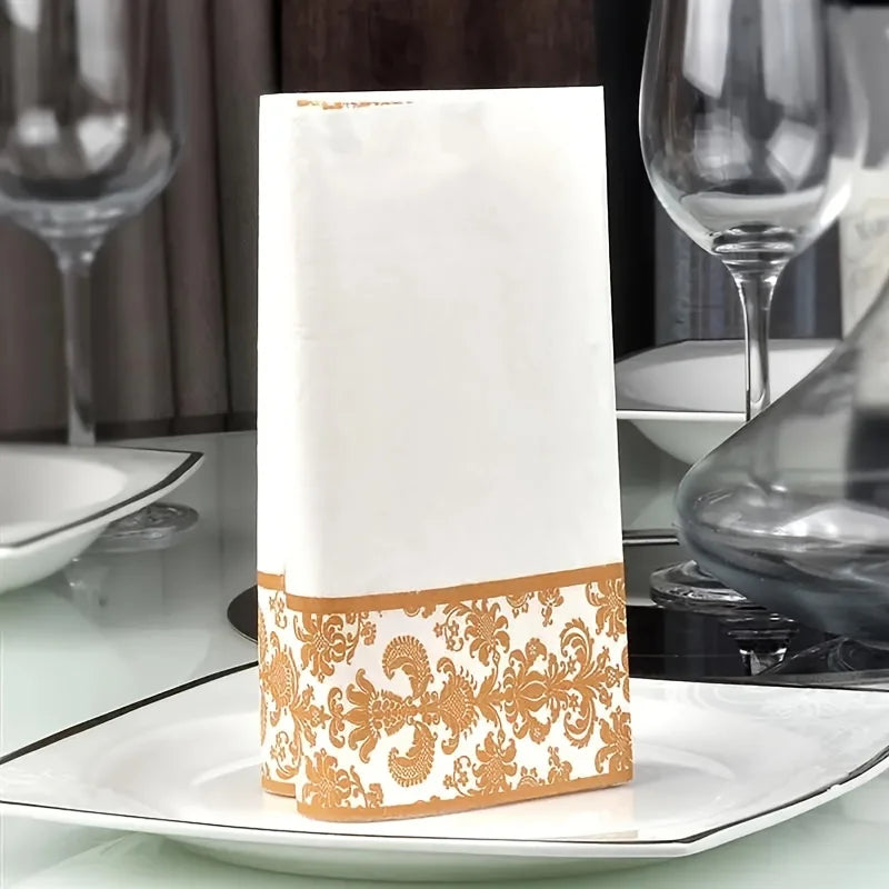 20/100Pcs,  Golden Printing Napkins, Cocktail Tissue, Wedding Tableware Decoration, Cleaning Supplies, Christmas Party Supplies