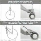 Pipe Center Finder, Pipefitter Tools W/Magnetic Centering Head Y-Type Pipe Fitting Tools W/Adjustable Dial Bubble Protractor