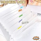 Vertical Accordion File Folder with Capybara Cartoon Print, Large Capacity for Test Papers, Student Tote Bag with Handle